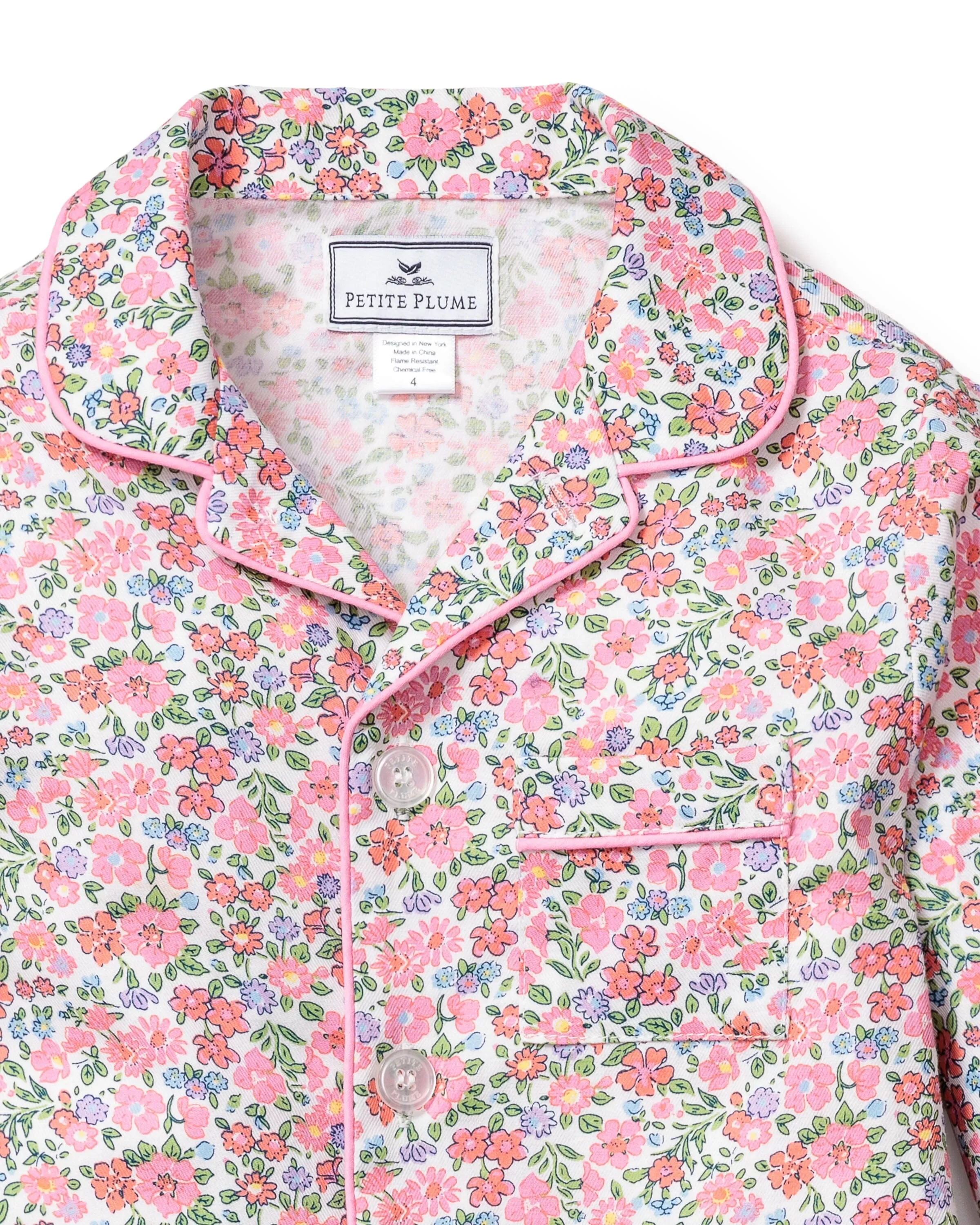 Kid's Twill Pajama Set | Fleurs de Rose