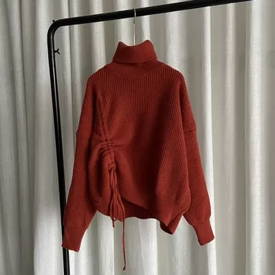 Knit Turtleneck With Drawstring