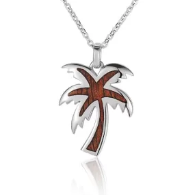 Koa Wood Island Palm Tree Pendant