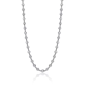 Kora 12 Carat Round Brilliant Diamonds By The Yard Necklace in 14K White Gold For Ladies