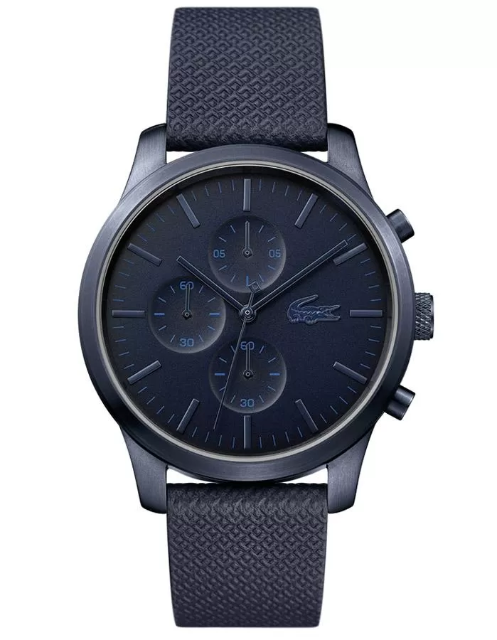 Lacoste 12.12 85th Anniversary Mens - Chronograph - Blue Metal - Pique Leather