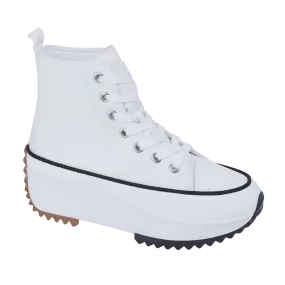 Ladies Classic  White Hi Tops Platform Urban Jacks Sienna