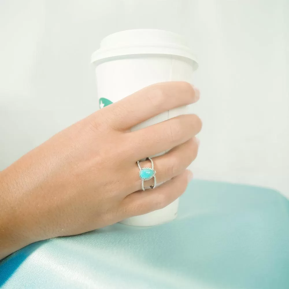 Larimar Petal Split Band Ring