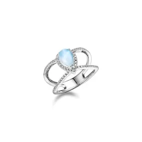 Larimar Petal Split Band Ring