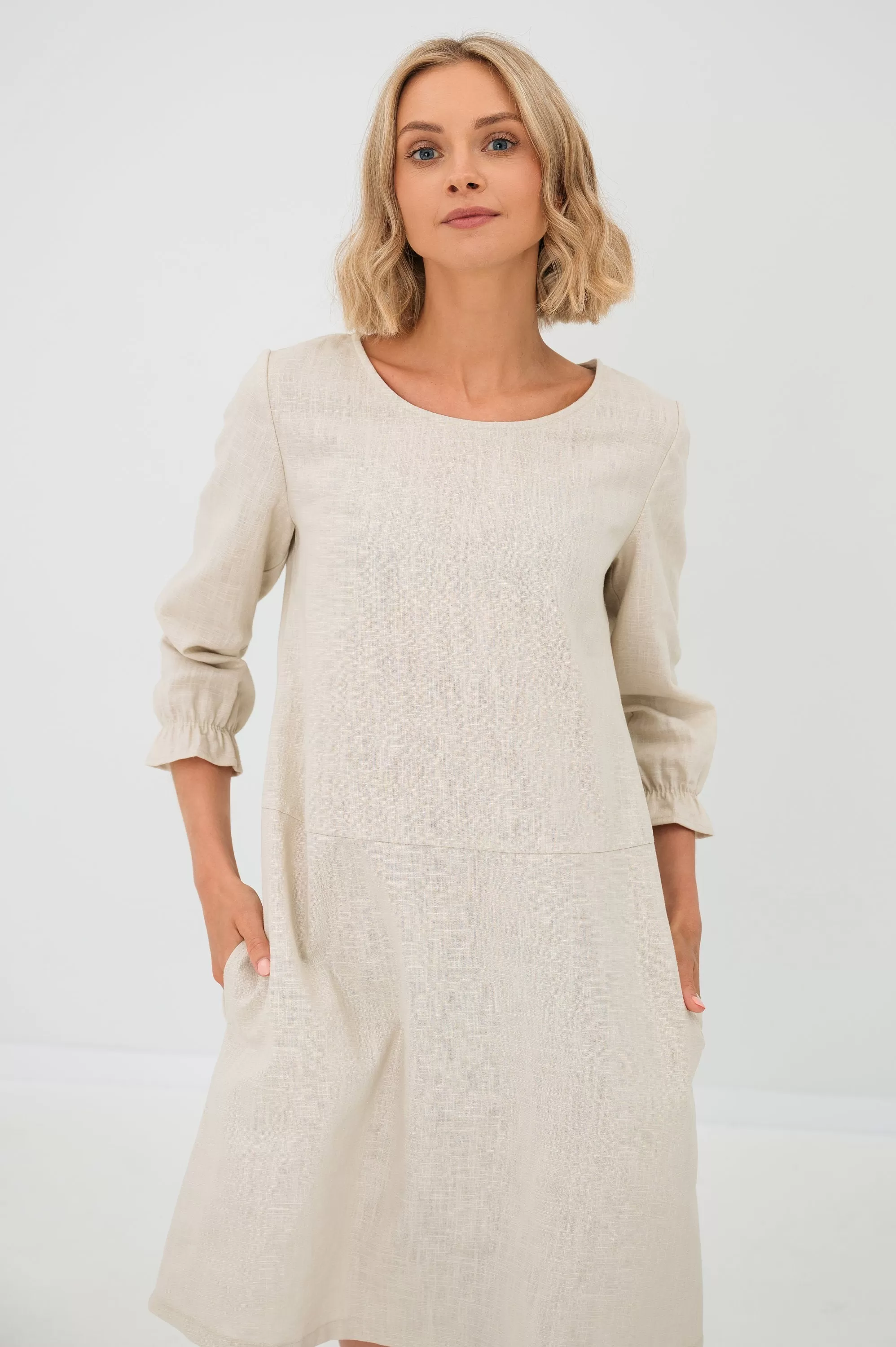 LeMuse linen dress EMMA, Beige, M