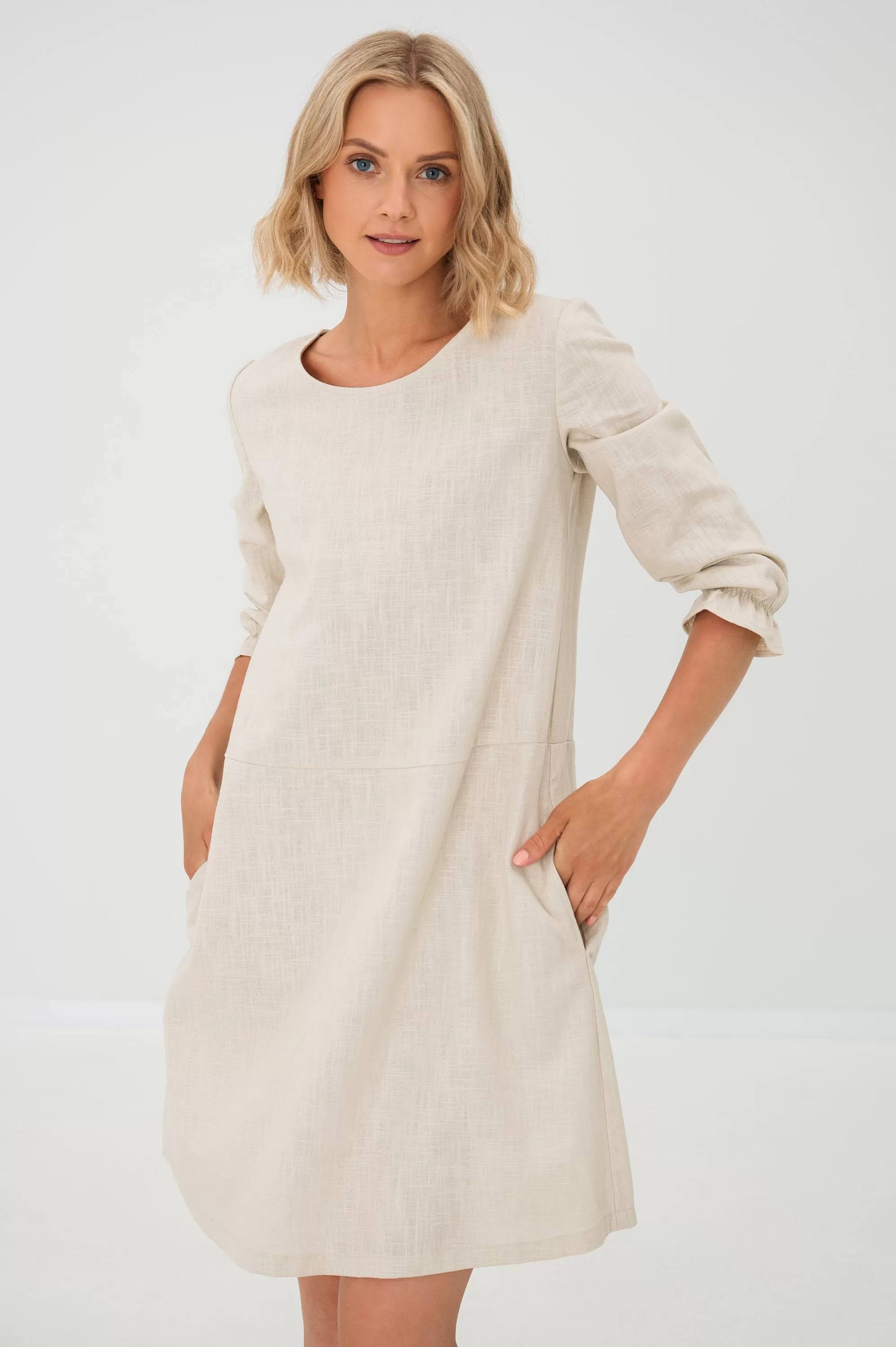 LeMuse linen dress EMMA, Beige, M