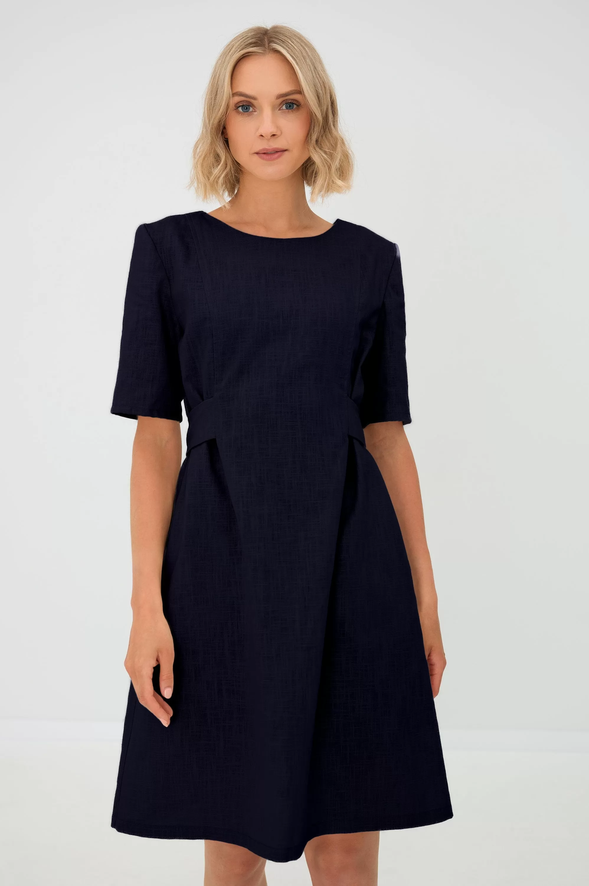 LeMuse Linen dress LOLITA, Deep blue, XS