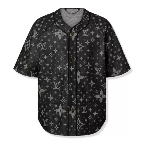 Louis Vuitton Monogram Denim Black Baseball Shirt