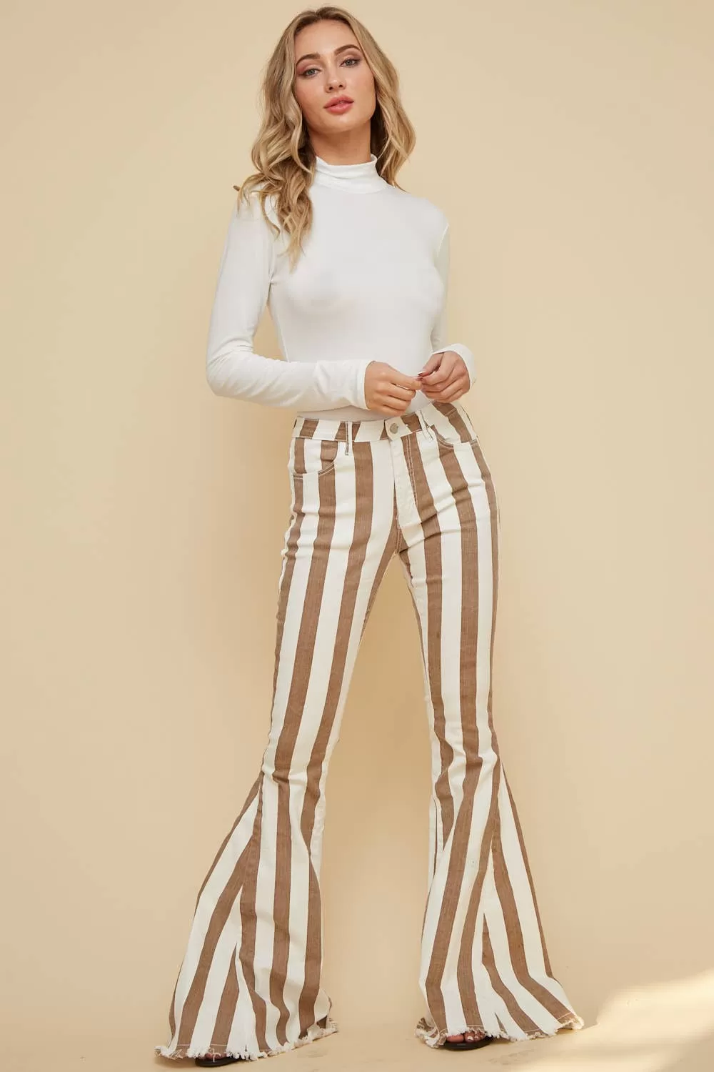 Maeve Striped Bell Bottoms