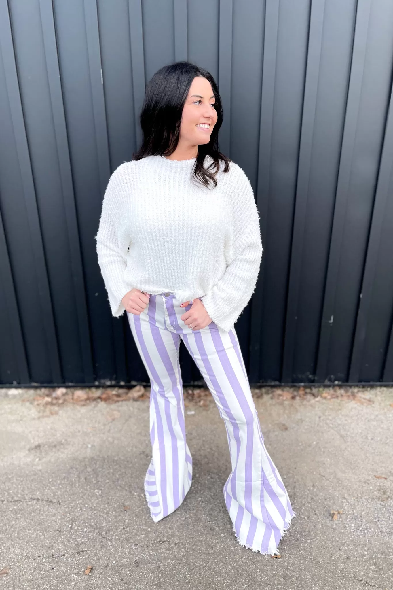 Maeve Striped Bell Bottoms