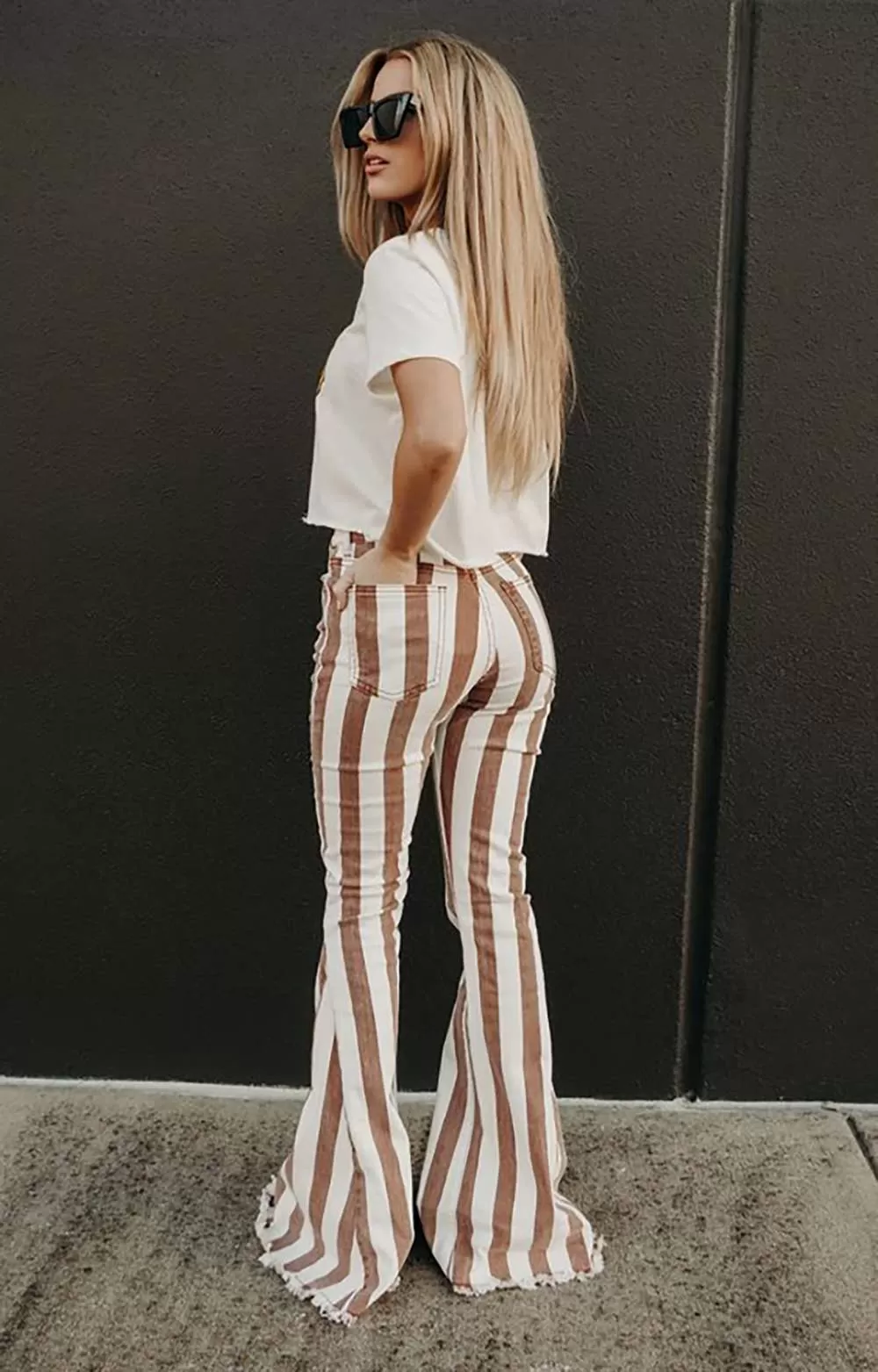 Maeve Striped Bell Bottoms