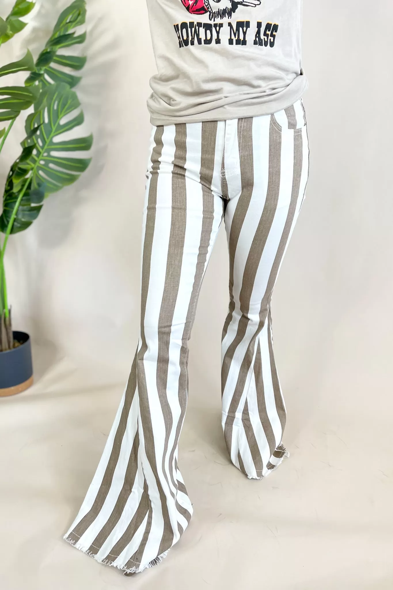 Maeve Striped Bell Bottoms