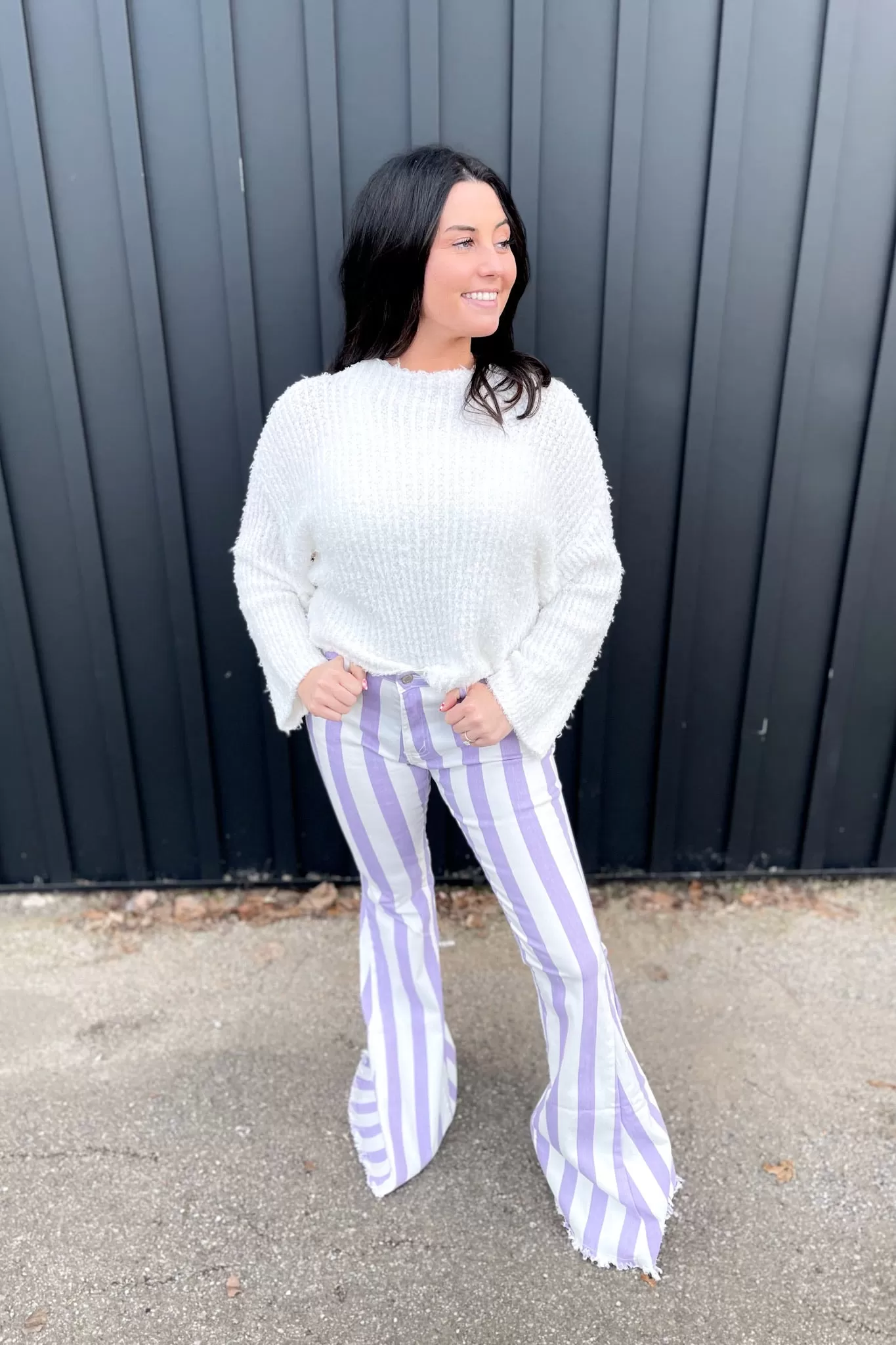 Maeve Striped Bell Bottoms