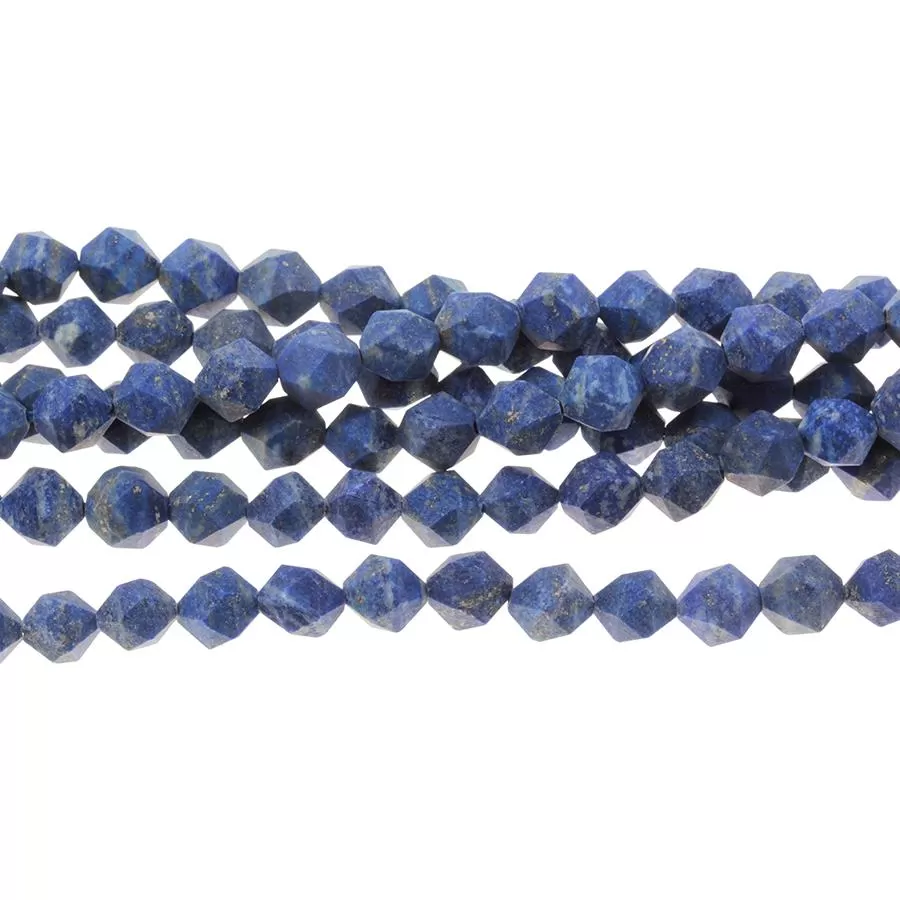 MATTE Lapis 8mm Star Cut Round - 15-16 Inch