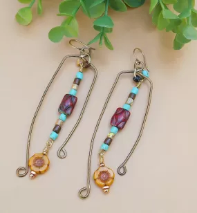 Matubo Rocailles Hammered Copper Earrings