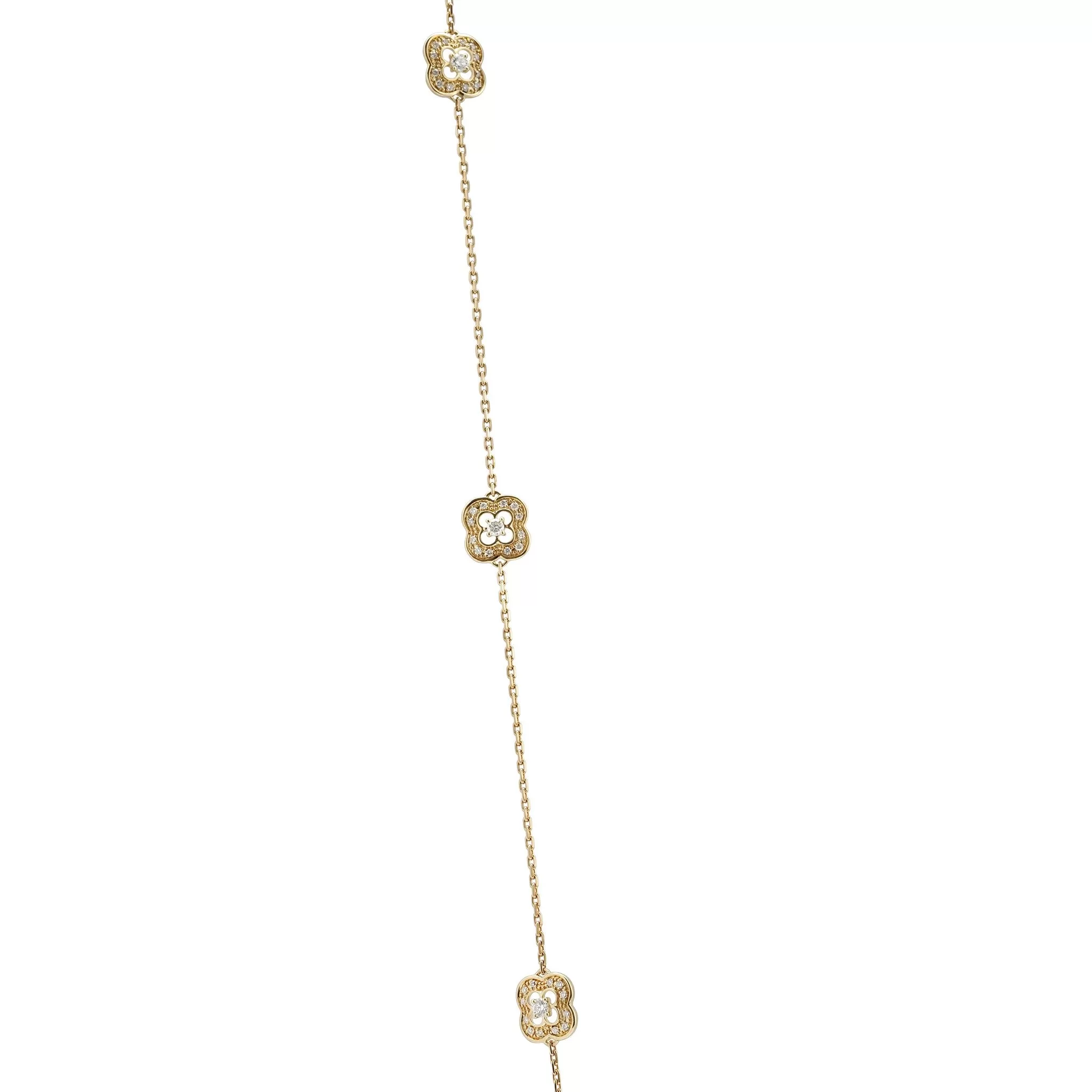 Mauboussin 18K Yellow Gold Diamond Floral Long Necklace