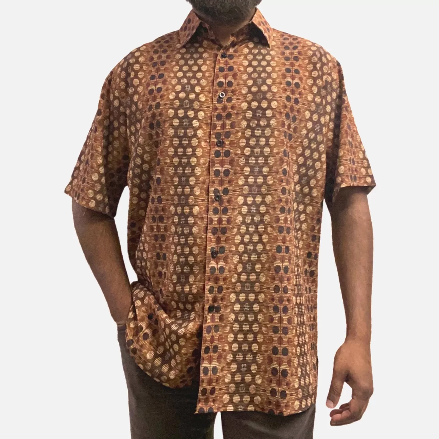 Men’s Brown Summer Short Sleeve Shirt | Classic Fit