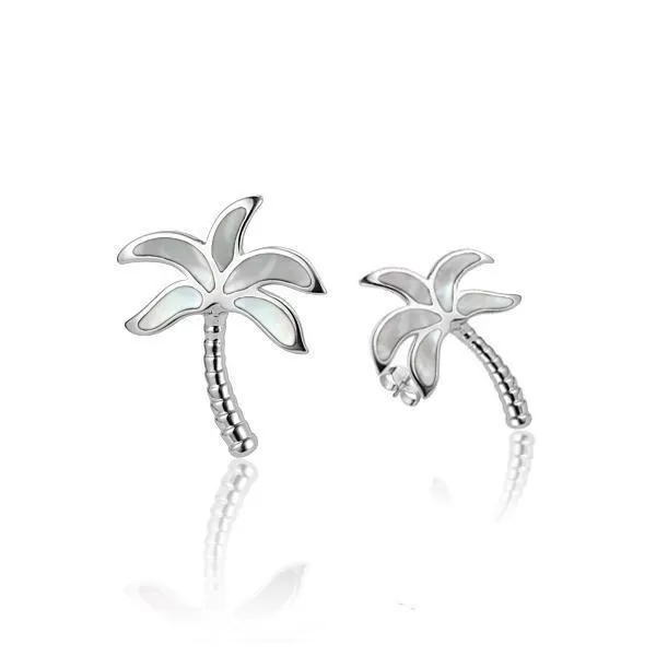 Mother of Pearl Palm Tree Earrings