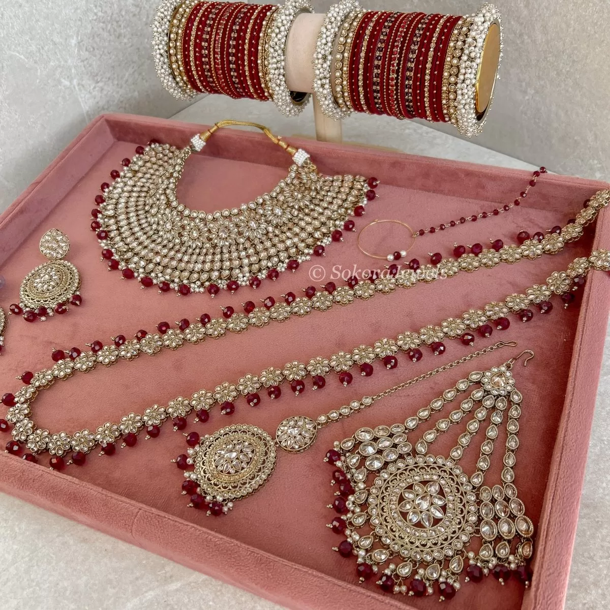 Mukta Complete Bridal set - Maroon