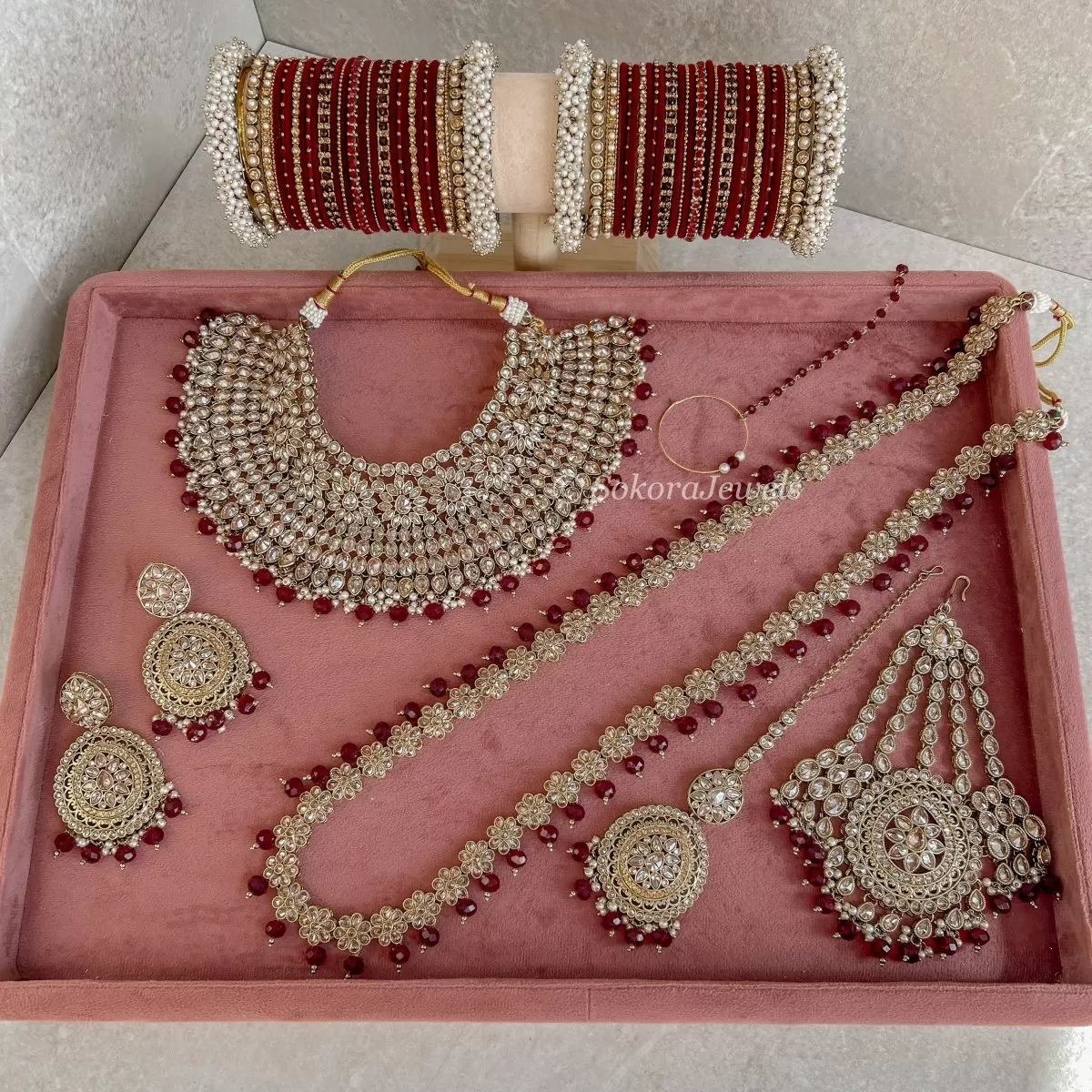 Mukta Complete Bridal set - Maroon