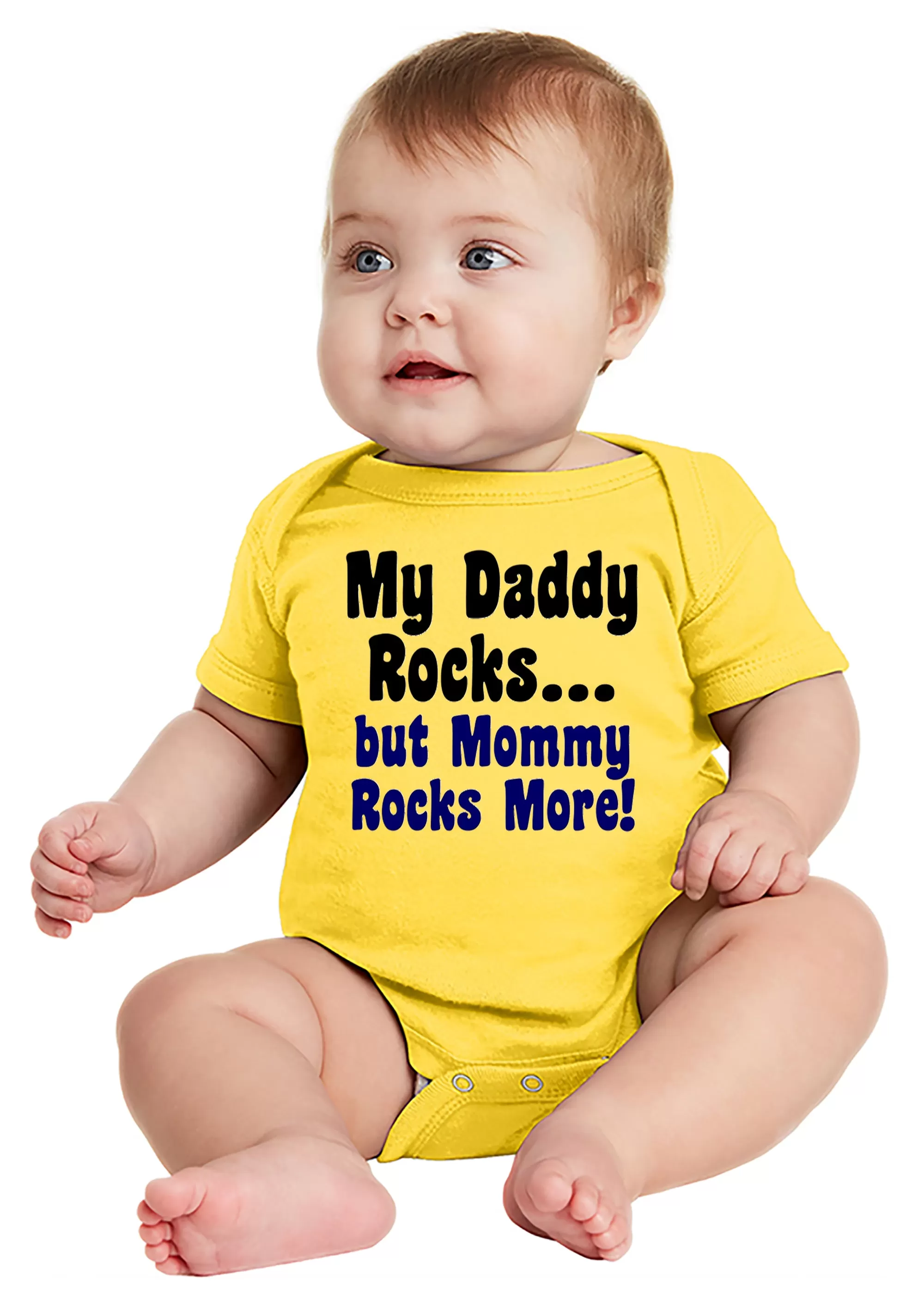 My Daddy Rocks - but Mommy Rocks More! Baby Bodysuit