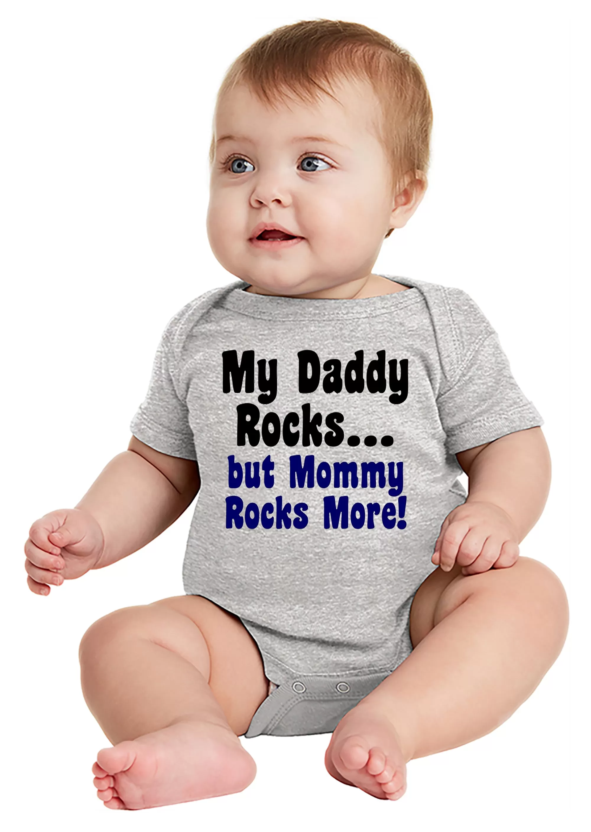 My Daddy Rocks - but Mommy Rocks More! Baby Bodysuit