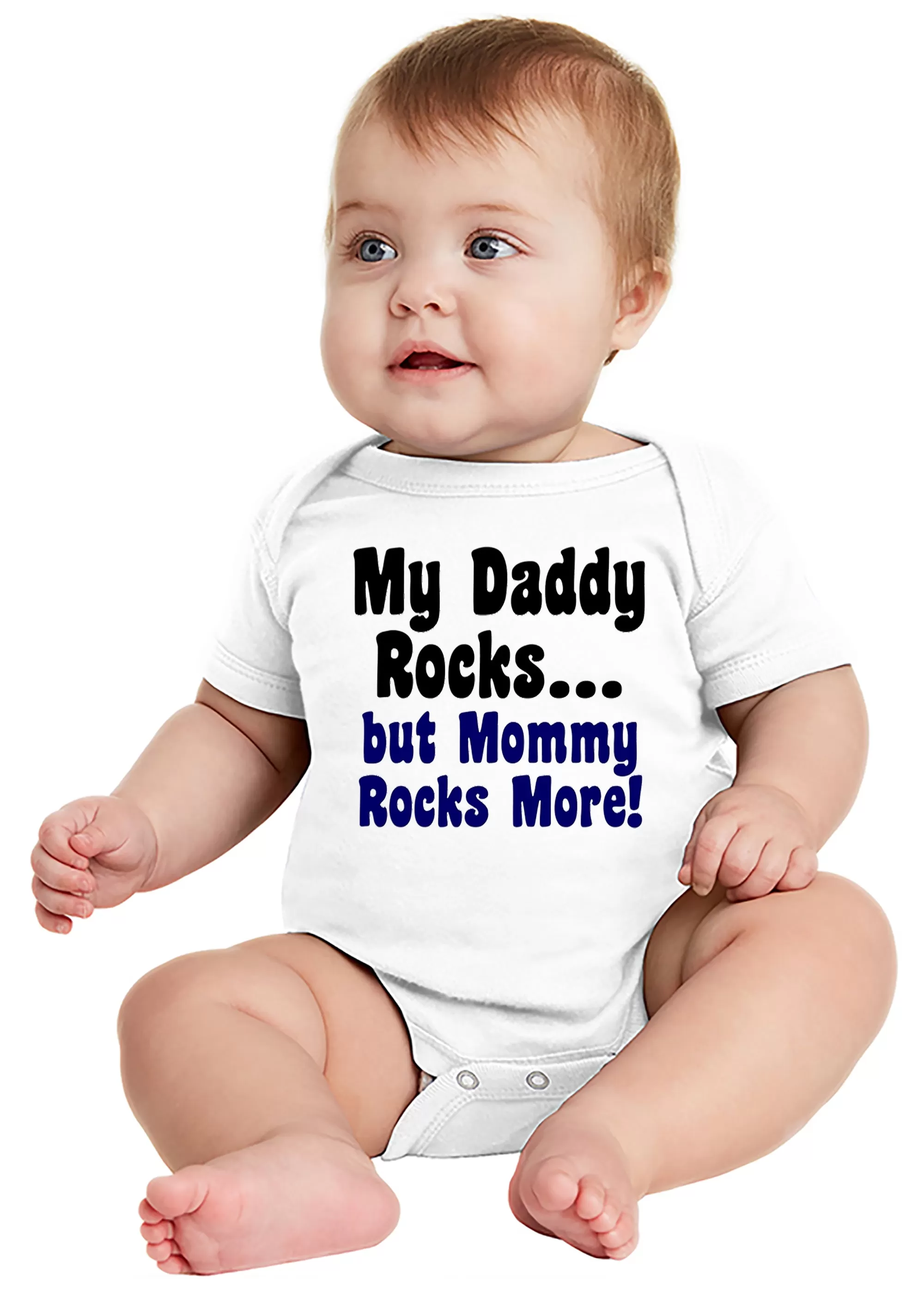 My Daddy Rocks - but Mommy Rocks More! Baby Bodysuit