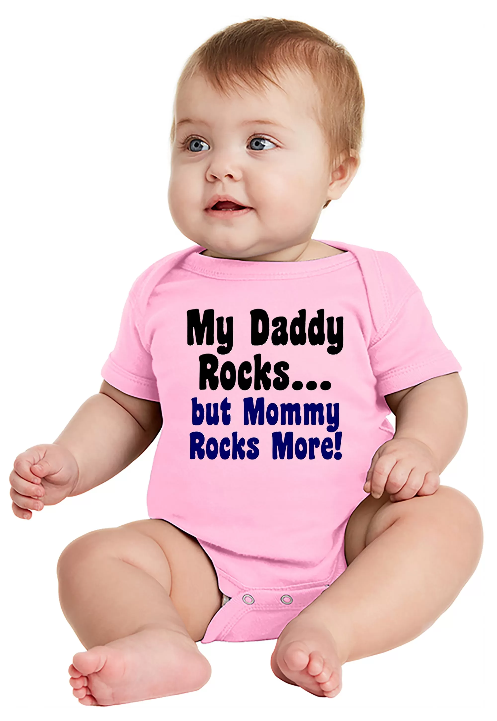 My Daddy Rocks - but Mommy Rocks More! Baby Bodysuit