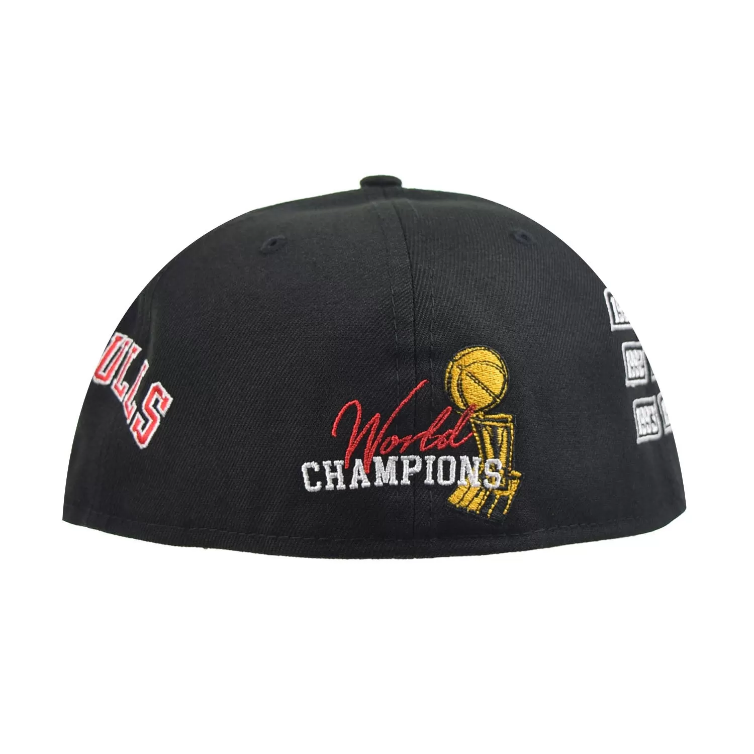 New Era Chicago Bulls 6X World Champions 59Fifty Fitted Hat Black-Red-Multi