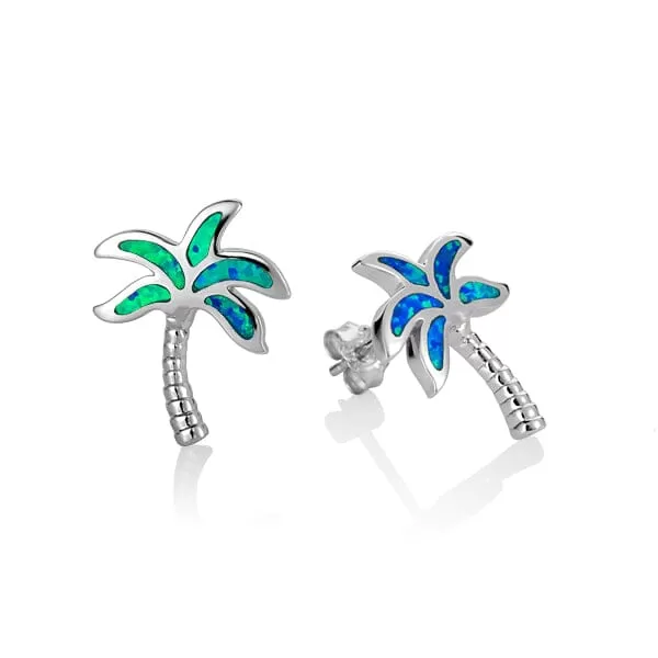 Opal Palm Tree Earrings