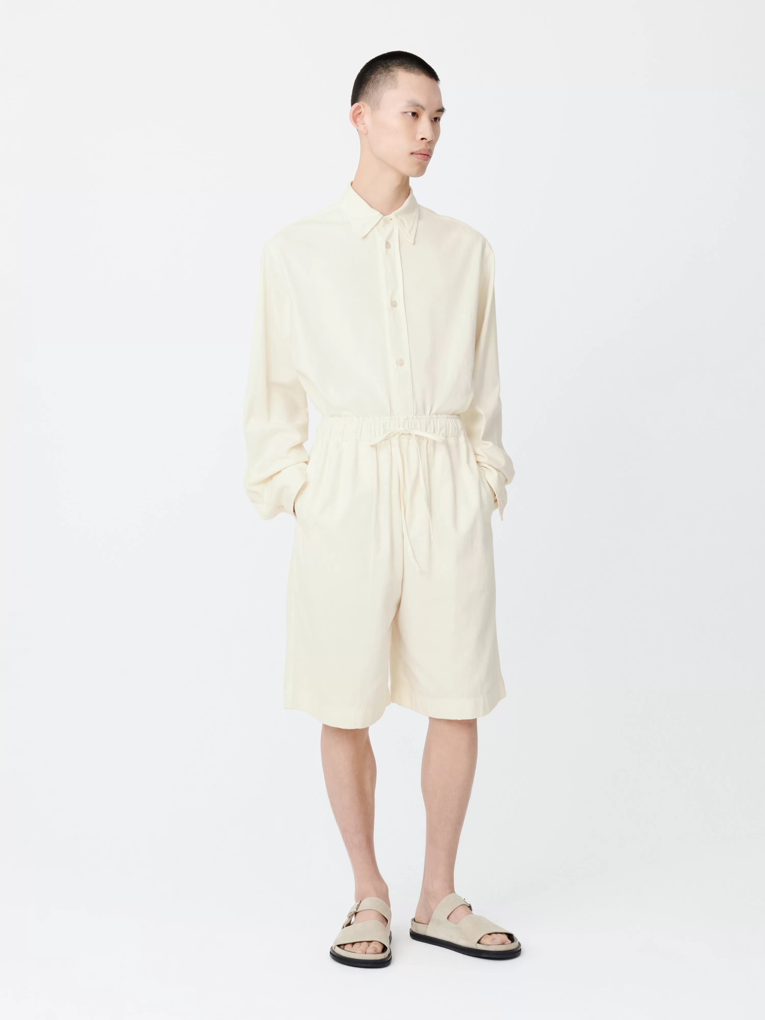 Ossi Denim Shorts in Parchment