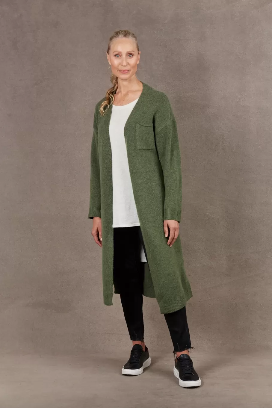 Paarl Longline Cardigan, Moss