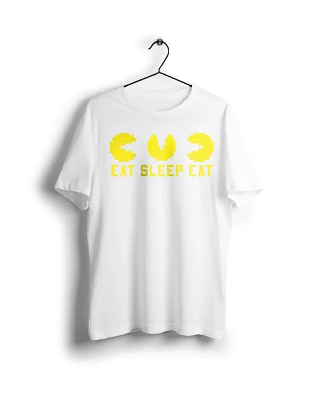 Pac Man Eat Sleep Eat - Digital Graphics Basic T-shirt White