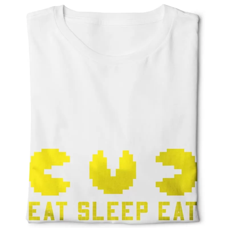 Pac Man Eat Sleep Eat - Digital Graphics Basic T-shirt White