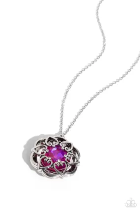 Paparazzi Flowering Fantasy Pink Necklace & Earring Set