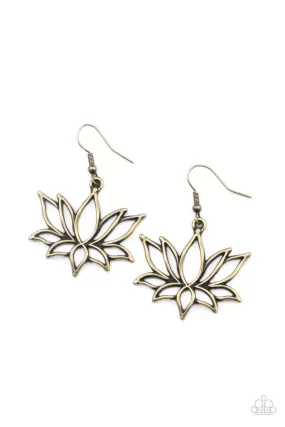 Paparazzi Lotus Ponds - Brass Earrings