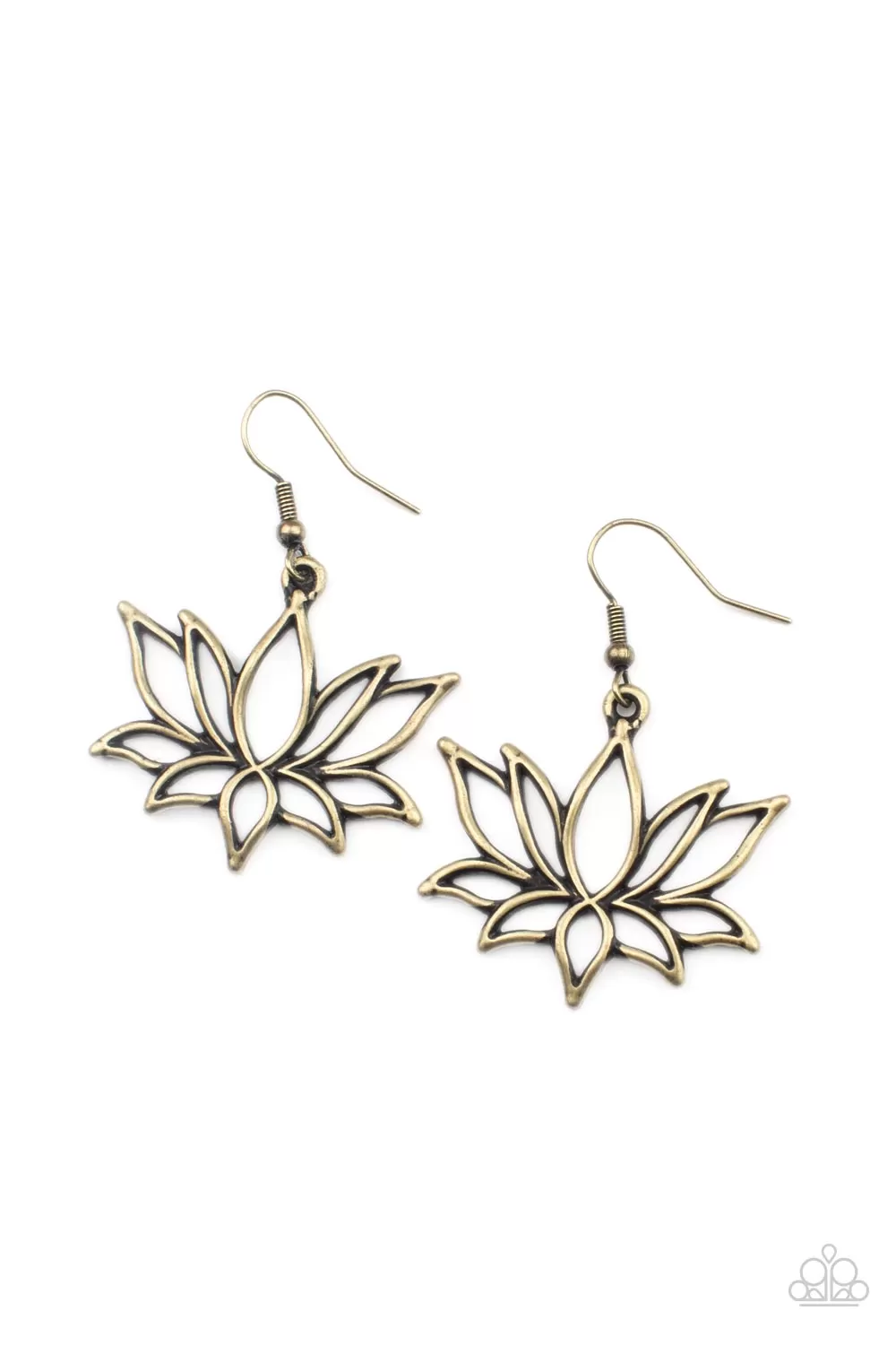 Paparazzi Lotus Ponds - Brass Earrings