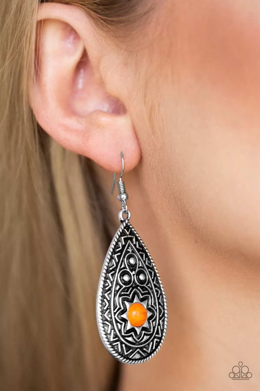 Paparazzi Summer Sol - Orange Earrings