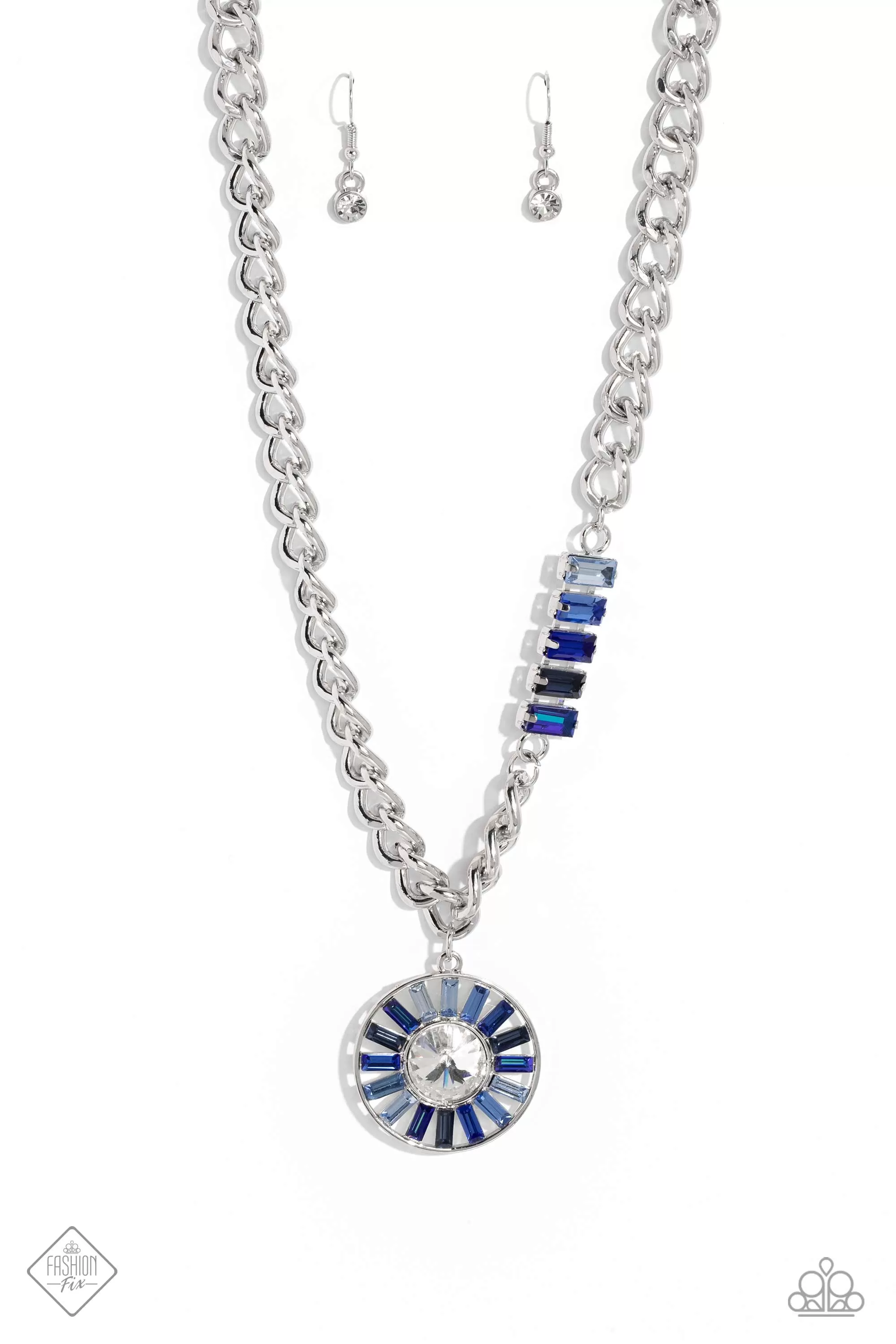 Paparazzi Tiered Talent Blue Fashion Fix Necklace & Earring Set