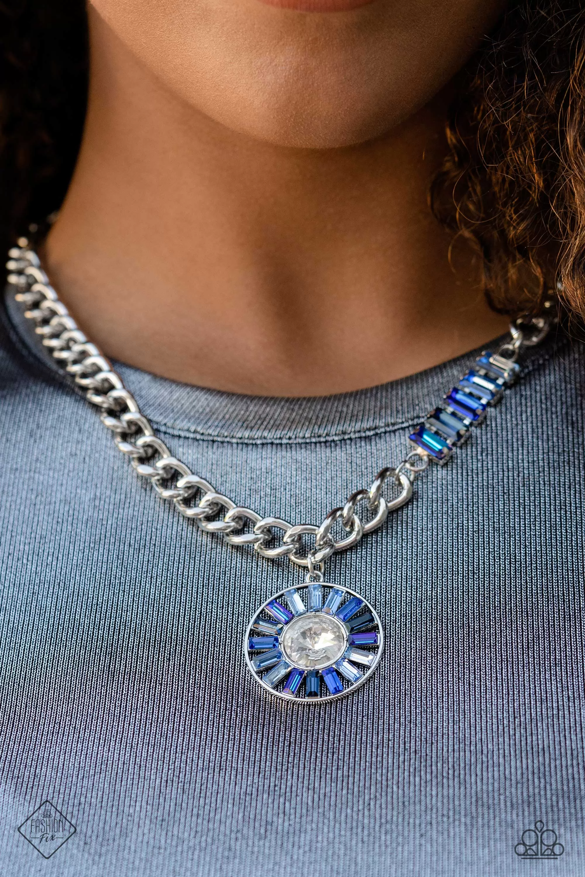 Paparazzi Tiered Talent Blue Fashion Fix Necklace & Earring Set