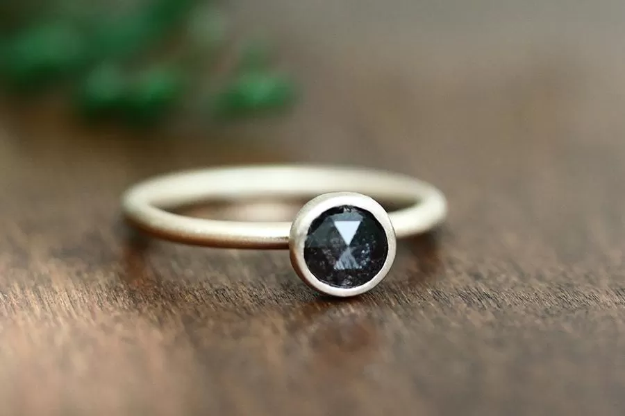 pepper diamond bezel ring