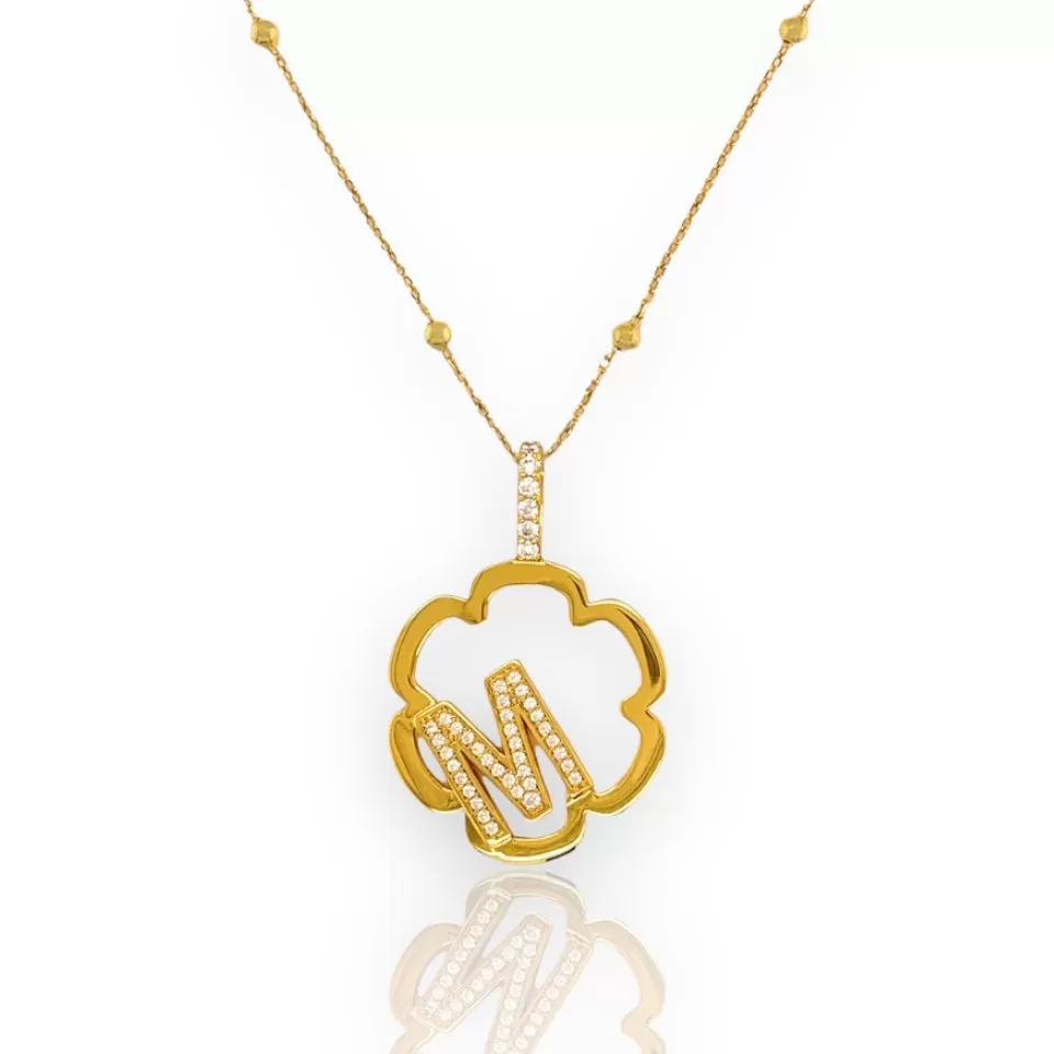 Peyton Daisy Initial Necklace