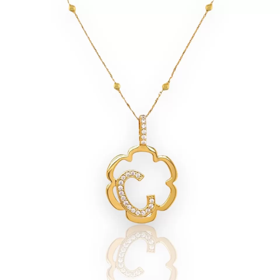 Peyton Daisy Initial Necklace