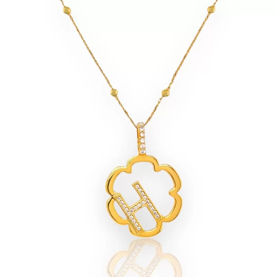 Peyton Daisy Initial Necklace