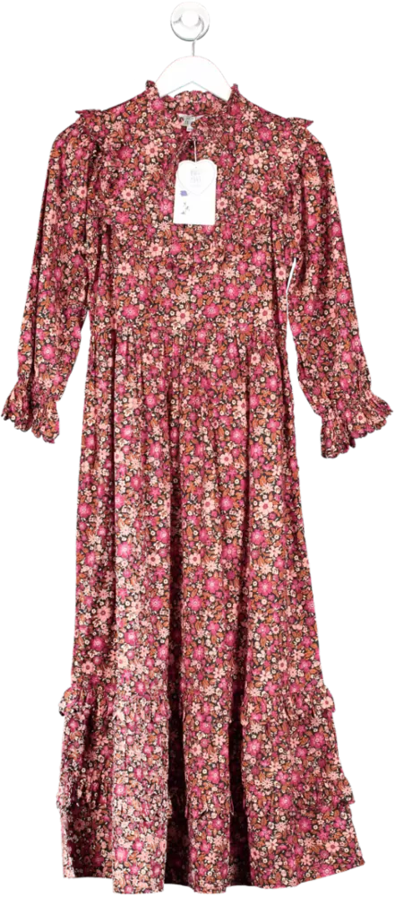 Pink City Prints Purple Eliza Midaxi Dress In Autumn Bouquet UK XS