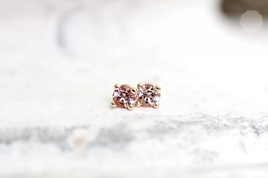 Pink Topaz Studs