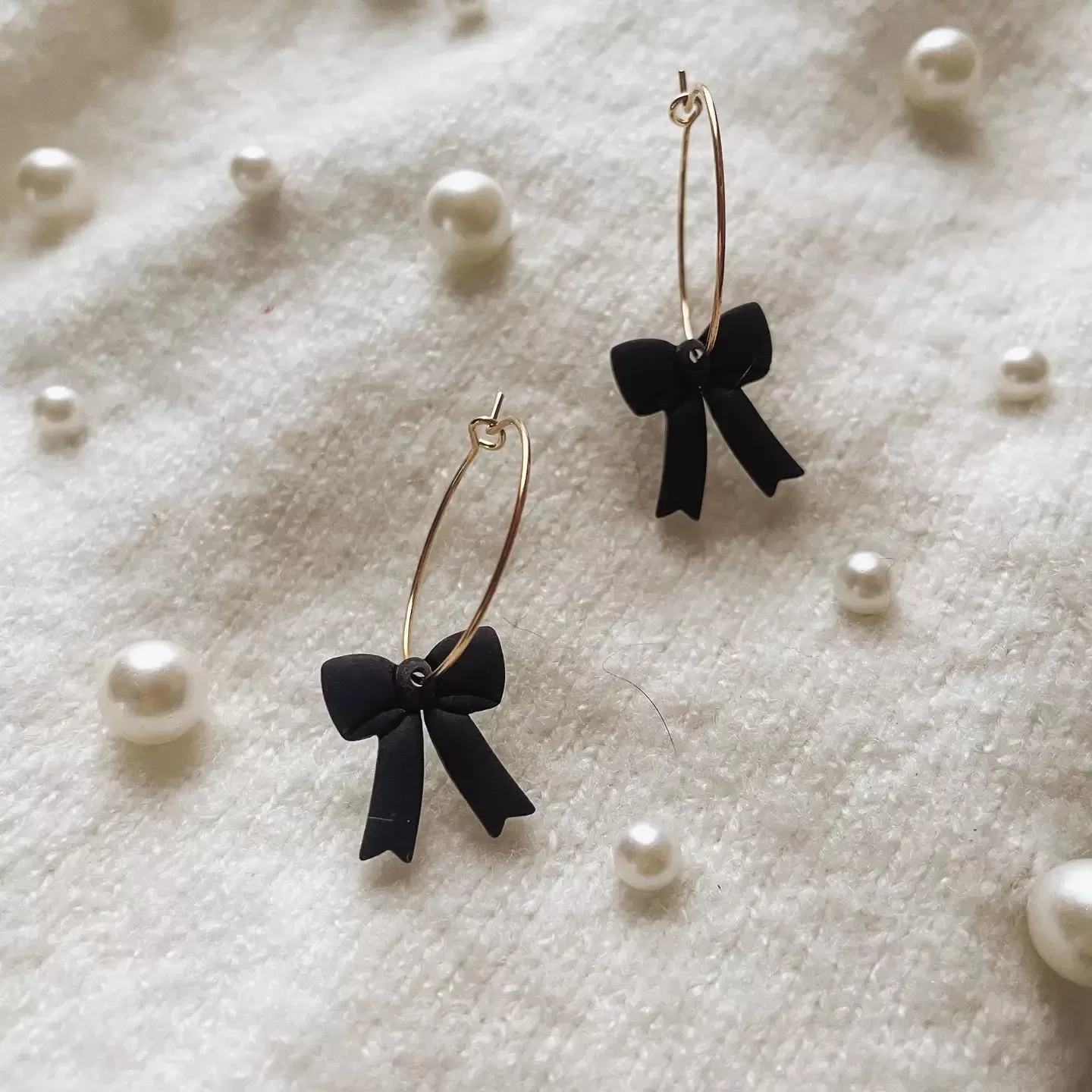 Placed by Grace Designs |  Bow Hoop Earrings