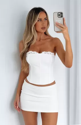 Play No Games Strapless Bustier White