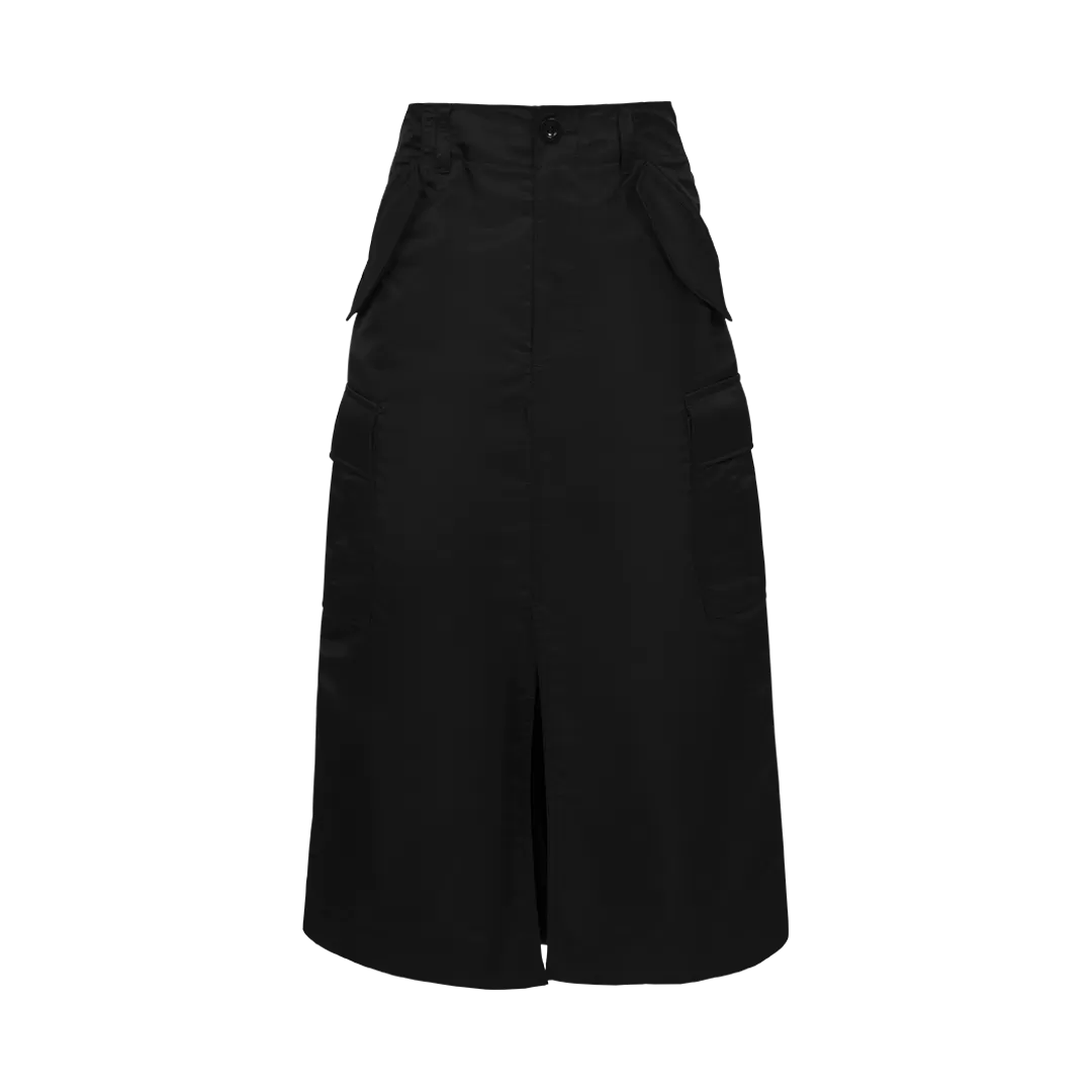 Pleated Cargo Midi Skirt