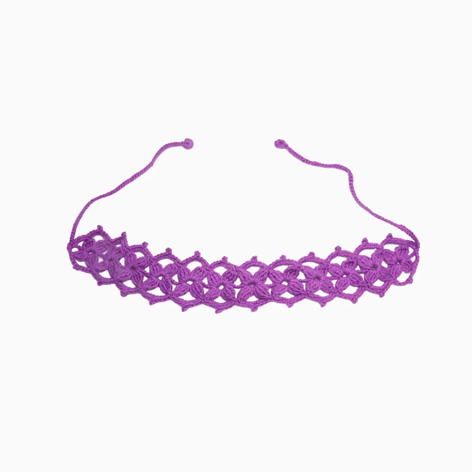 Purple Flower Crochet Headband